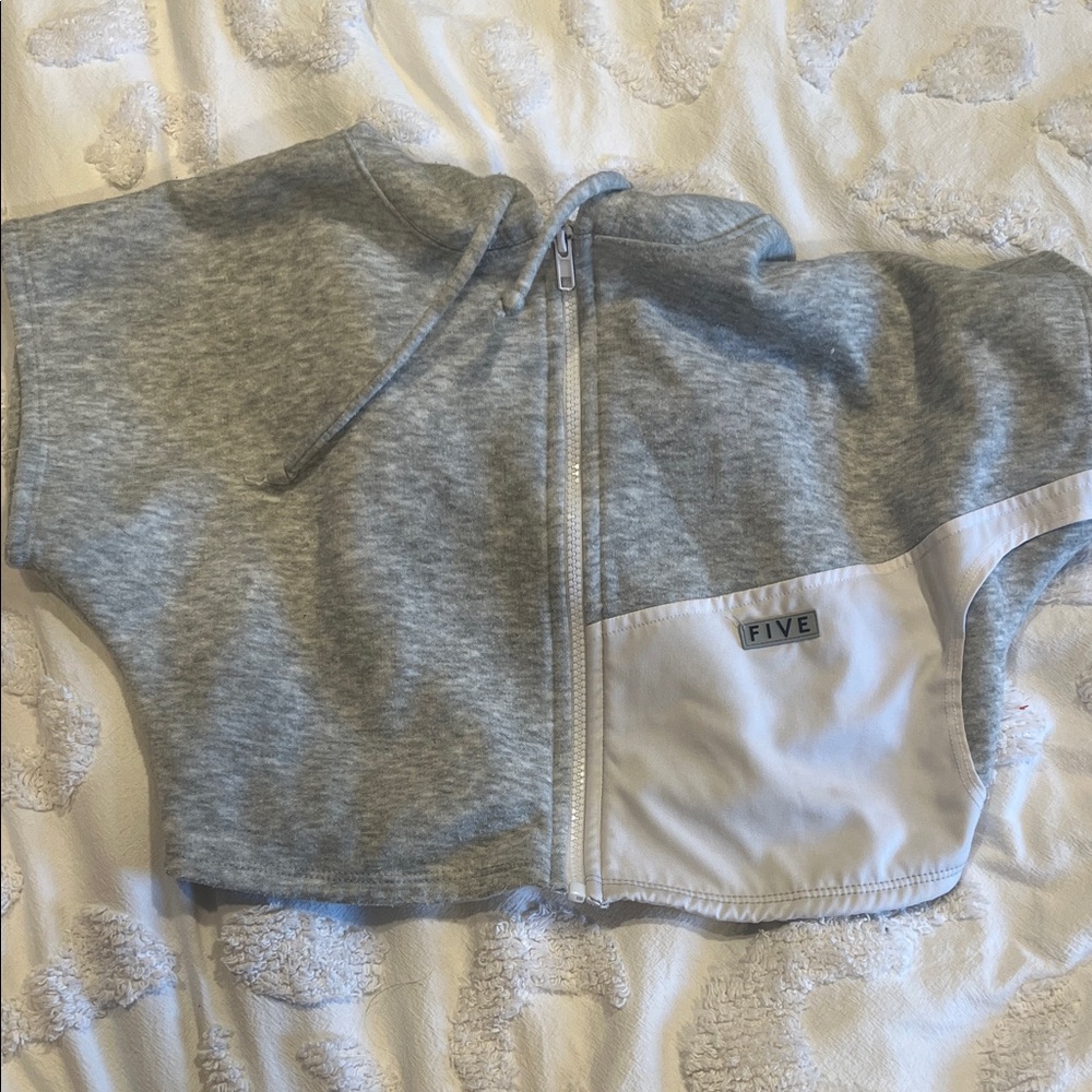 FIVE Kids Gray and White Hooded Jacket